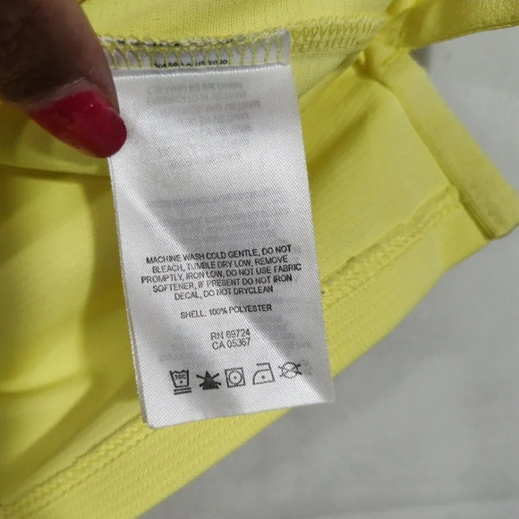 Columbia Sleeveless V-neck Fitted Tank Top Women Size L Yellow FLAWS - Picture 6 of 10